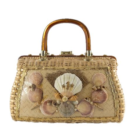 Vintage 1960s Princess Charming by Atlas Wicker Box Purse