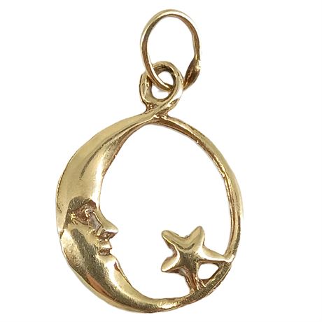 14K Crescent Moon Pendant or Charm