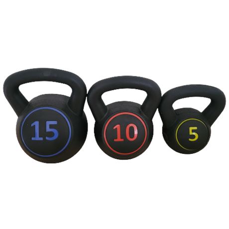 Wide Grip Kettlebell Exercise Fitness Weight Set, Set of 3