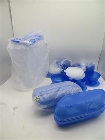 NEW VINTAGE TUPPERWARE SUPER CEREAL CONTAINER, 12 PARFAIT CUPS &