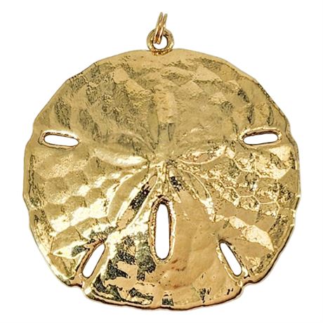 Vintage Gold Dipped Sand Dollar Pendant