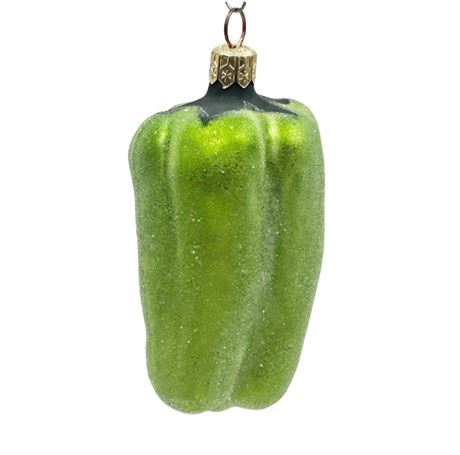 Antique Czech Republic, Sugared Green Pepper Ornament