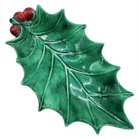 Vintage Holland Mold Ceramic Holly Dish