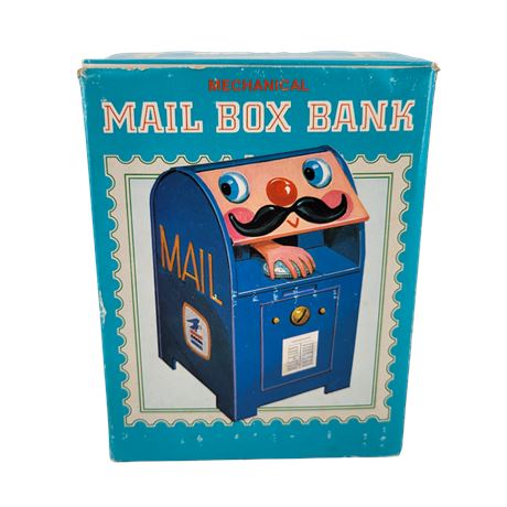 Vintage Mechanical Mail Box Bank