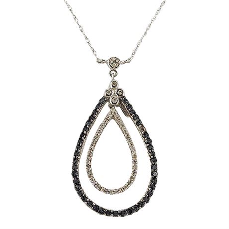Signed Renaissance Jewelry 10K White Gold & Diamond Pendant Necklace