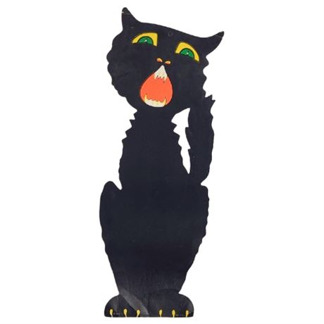 Vintage BEISTLE Halloween 23" Paper Black Cat Decor