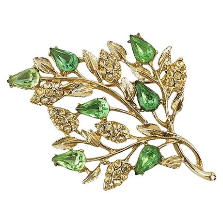 Vintage Rhinestone Branch Brooch