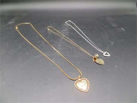 3 HEART NECKLACES