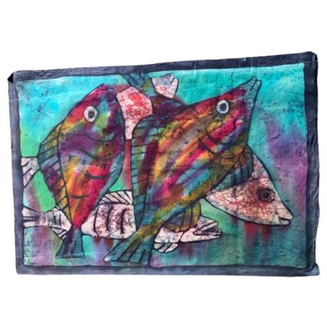 Artisan Batik Fish Wall Tapestry/Tablecloth