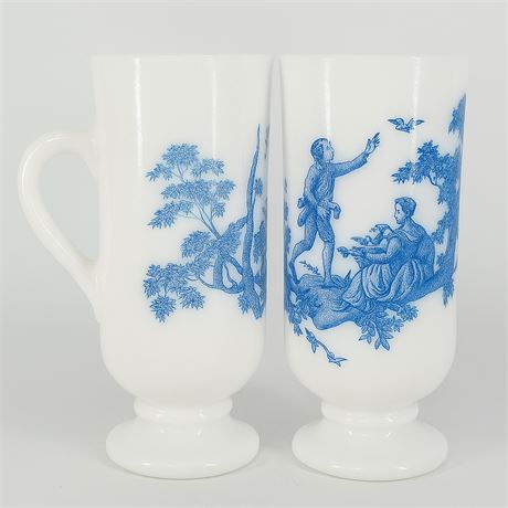 1970s Avon Milk Glass Footed Demitasse or Liqueur Cups
