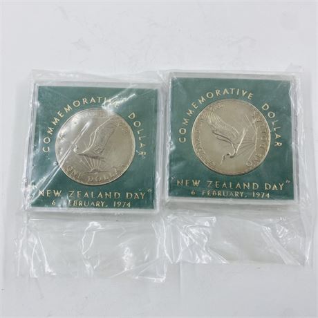 2 - 1974 New Zealand $1 Coin