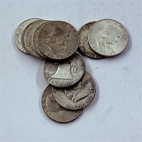 10 Franklin Half Dollars