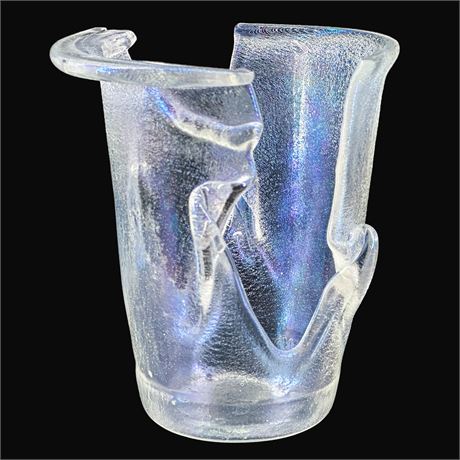 Iridescent Art Glass Divided Cup Sculpture