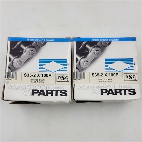 2 NOS Diamond Motorcycle Chains 100P