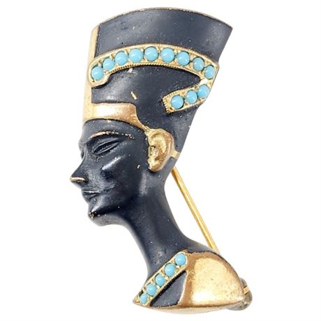 Vintage Egyptian Revival Nefertiti Brooch