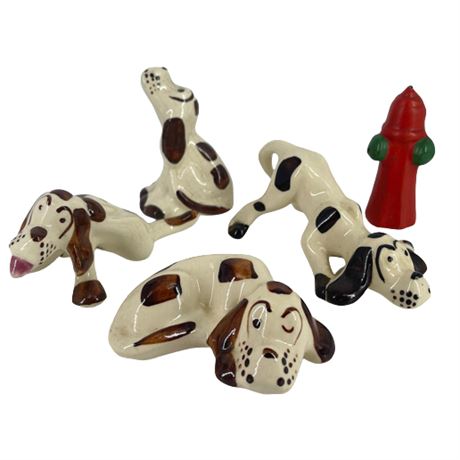 Vintage Chic Novelties Ceramic Dogs & Fire Hydrant