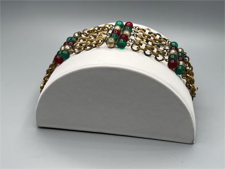 VintageMulti chainlinks and beads link bracelet