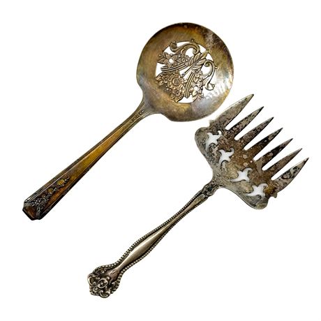 Silver-Plated Vintage Fork and Spoon