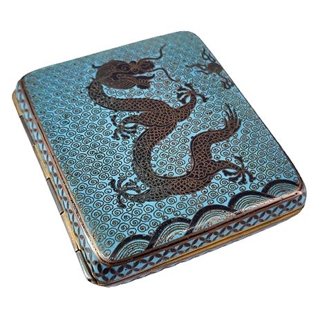 Antique Cloisonné Dragon Cigarette Case