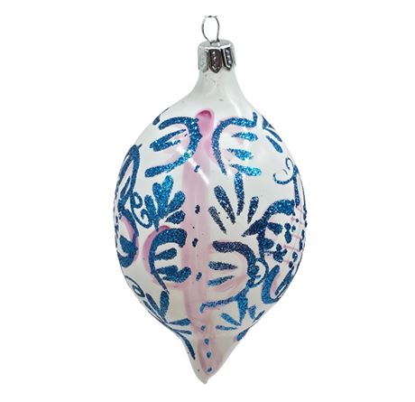 Hand-blown Glass, 4" Teardrop Ornament
