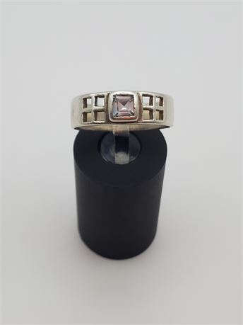 Sterling Modernist Aquamarine Ring 3.7 Grams (size 7.5)