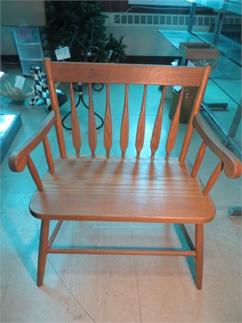 Oak Arrowhead Spindled Love Seat