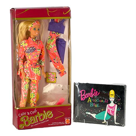 Vintage Lot Including "Cute 'n Cool" Barbie with Barbie Accessories