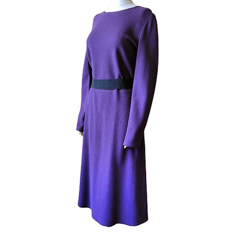 Escada Sport Belted Purple Long Sleeve Dress
