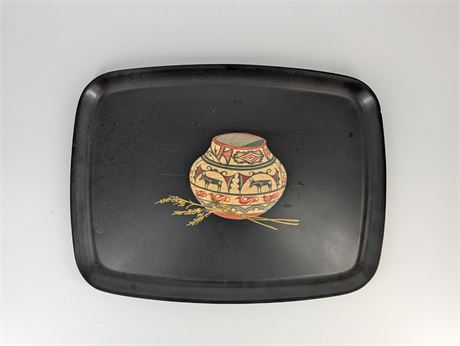 Vtg Couroc Monterey California Inlaid Platter 12.5 x 9.5"