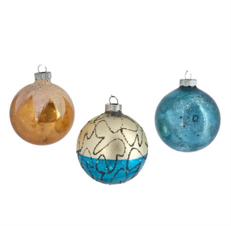 VTG Large, Mercury Glass Ornaments