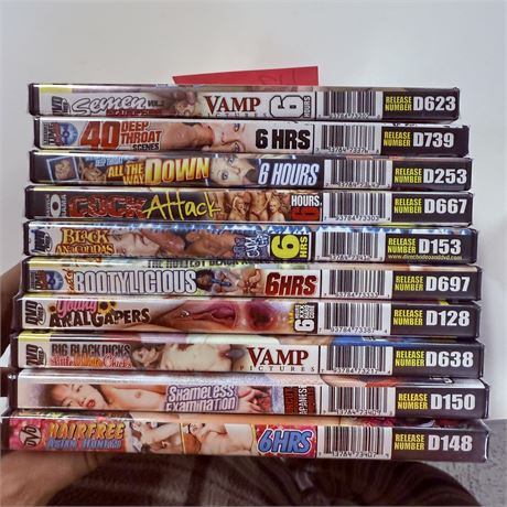10 Sealed Adult XXX DVDs
