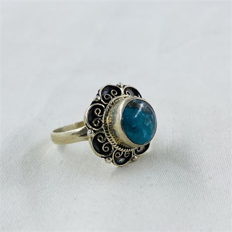 6.3g Sterling Turquoise Ring Size 8