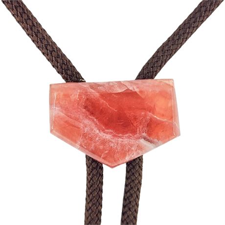 Vintage Rose Calcite Bolo Tie