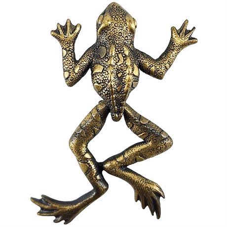 Signed Vintage Jonette Leaping Frog Brooch w/ Moving Legs