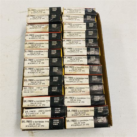26 NOS Harley Davidson Covmo Piston Ring Sets