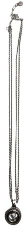 goldtone rope and round pendant Silvertone pendant necklace lot