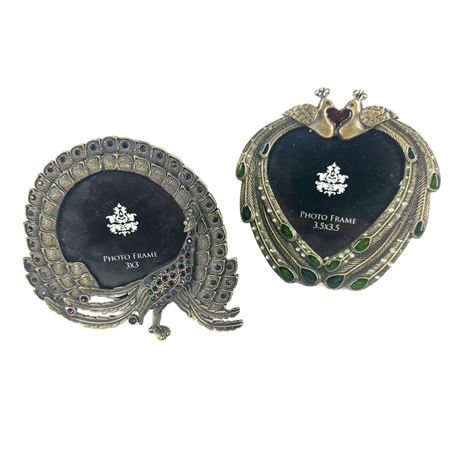 Pair of Decorative Peacock Picture Frames