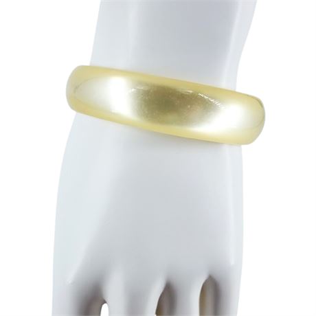 Vintage Opalescent White Moonglow Lucite Bangle Bracelet