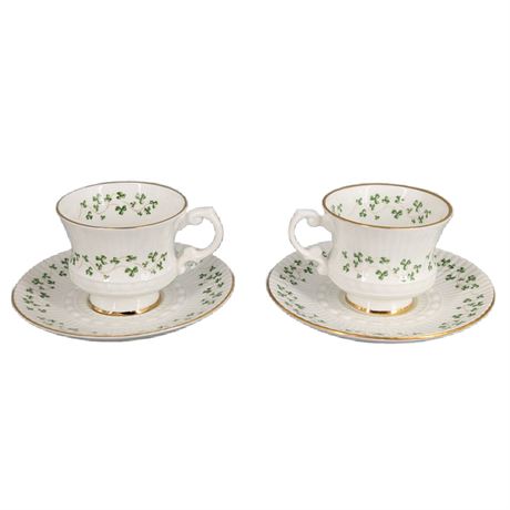 Pair 2 Royal Tara Danbury Mint cup/ saucers (slightly different)