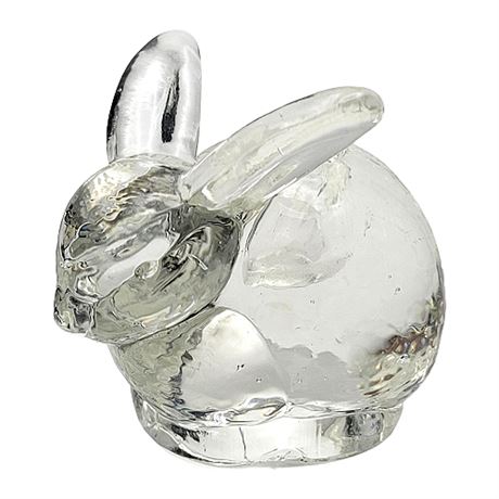 Clear Glass Bunny Rabbit Miniature Candle Holder
