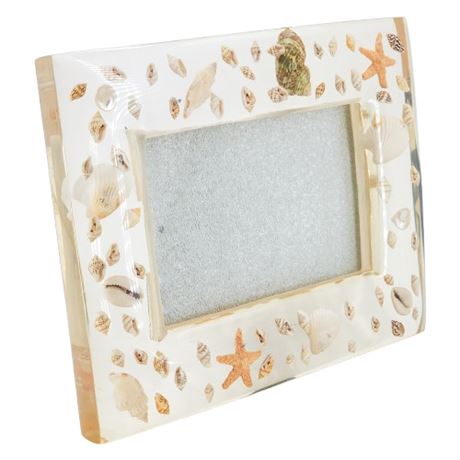Vintage Shells in Lucite Tabletop Picture Frame