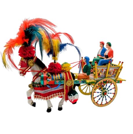 Vintage Sicilian Gypsy Horse and Cart
