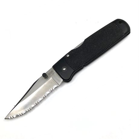 Vtg SOG S20 Airsog Clip Point Serrated Lockback Seki Japan Folding Pocket Knife