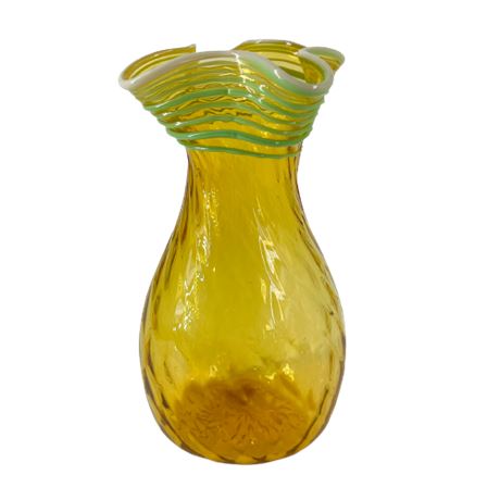 Amber Art Glass Bud Vase