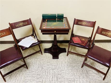Rare Franklin Mint Monopoly Set w/ Table + Chairs