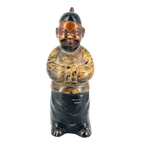 Vintage Cast Iron Asian Man Figurine