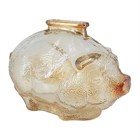 Anchor Hocking Small Marigold Carnival Glass Piggy Bank