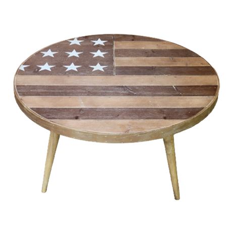 American Flag Round Top Coffee Table
