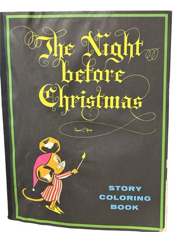 Vtg Christmas Coloring Book - Large - Night Before Christmas