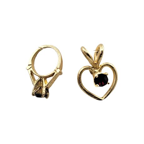 Pair Signed 14K Gold Mini Charms